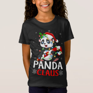 T-Shirt Panda Amoureux des animaux Xmas Funny Panda Claus 