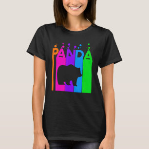 T-shirt Panda Animal Rainbow Bubble Avec Silhouette