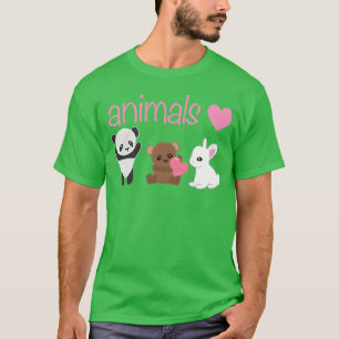 T-shirt panda animaux animal ours lapin coeur ami