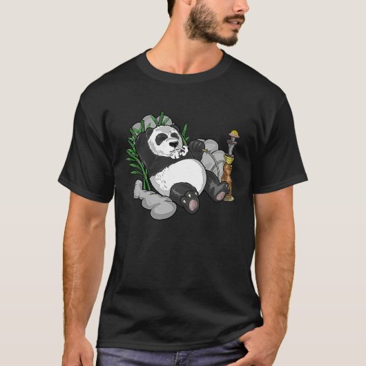 T-shirt Panda arabe tuyau d'eau Nargileh Shisha Panda ours (Devant)