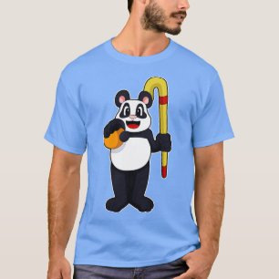 T-shirt Panda at hockey with hockey bat
