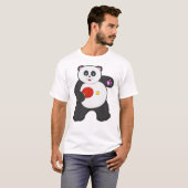 T-shirt Panda au ping-pong avec raquette de ping-pong (Devant entier)