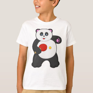 T-shirt Panda au ping-pong avec raquette de ping-pong