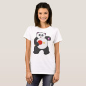 T-shirt Panda au ping-pong avec raquette de ping-pong (Devant entier)