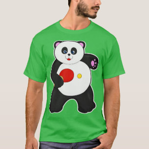 T-shirt Panda au ping-pong avec raquette de ping-pong
