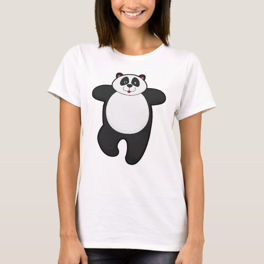 T-shirt Panda au Yoga Exercice d'étirement (Devant)