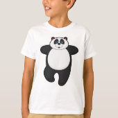 T-shirt Panda au Yoga Exercice d'étirement (Devant)