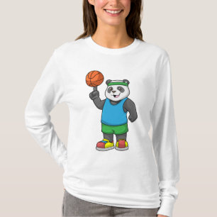 T-shirt Panda aux sports avec basket-ball