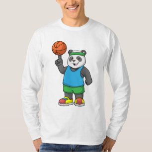 T-shirt Panda aux sports avec basket-ball