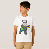 T-shirt Panda aux sports avec volleyball (Devant entier)