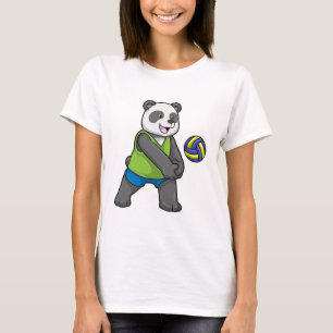 T-shirt Panda aux sports avec volleyball