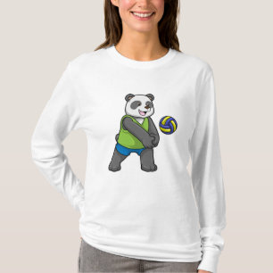 T-shirt Panda aux sports avec volleyball