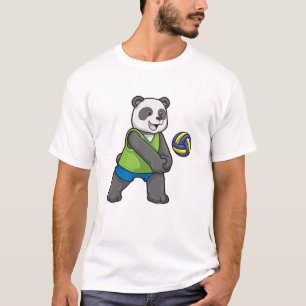 T-shirt Panda aux sports avec volleyball