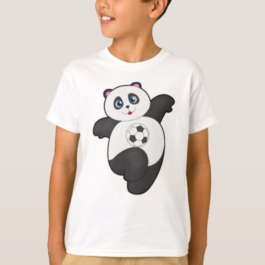 T-shirt Panda aux sports de football (Devant)