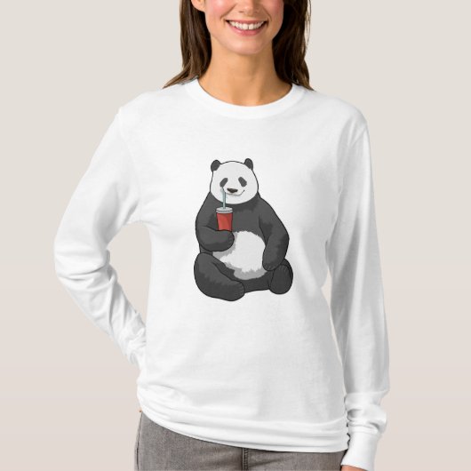 T-shirt Panda avec boisson (Devant)