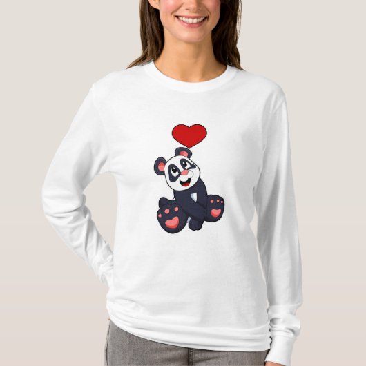 T-shirt Panda avec coeur (Devant)
