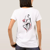 T-shirt Panda avec dessin au trait de rose (Dos)