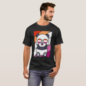 T-shirt Panda Avec Fierté Drapeau Lesbien Lgbtq Fier Ally (Devant entier)