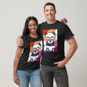 T-shirt Panda Avec Fierté Drapeau Lesbien Lgbtq Fier Ally (Unisexe)