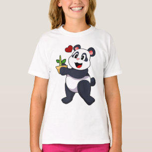 T-shirt Panda avec fleur de bambou