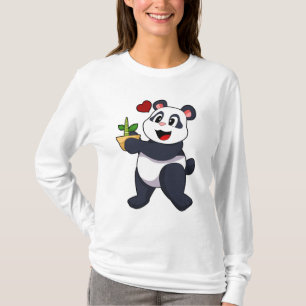 T-shirt Panda avec fleur de bambou