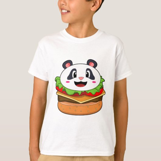 T-shirt Panda avec hamburger (Devant)