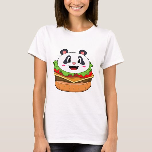T-shirt Panda avec hamburger (Devant)