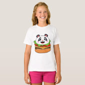 T-shirt Panda avec hamburger (Devant entier)