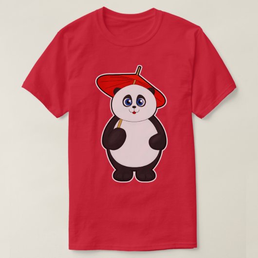 T-shirt Panda avec parapluie (Design devant)