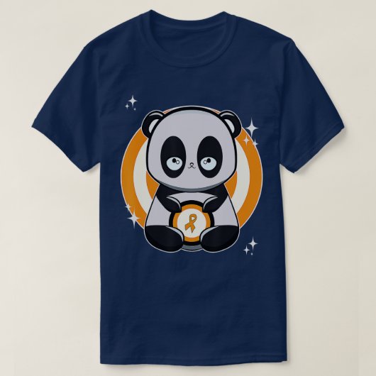 T-shirt Panda Avec Sensibilisation À La Leucémie Au Ruban (Design devant)