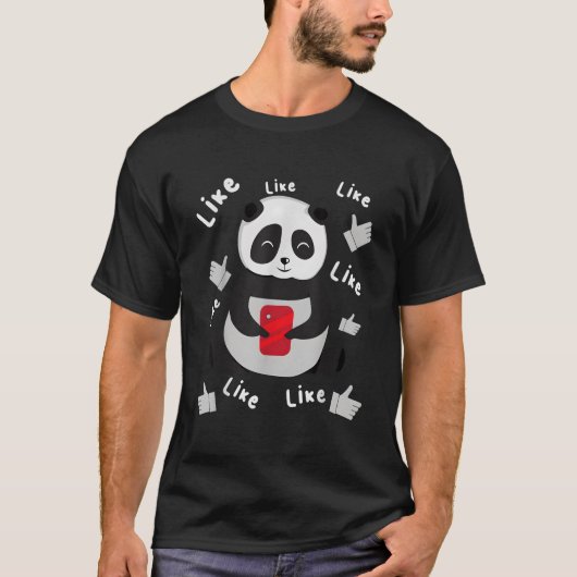 T-shirt Panda avec smartphone (Devant)