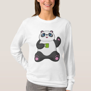 T-shirt Panda avec tasse de café