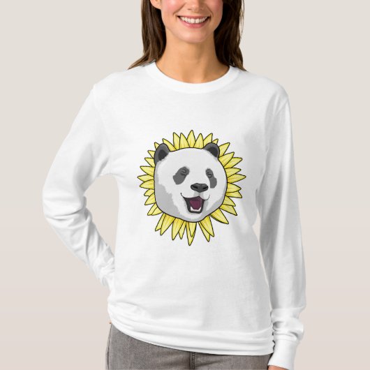 T-shirt Panda avec tournesol (Devant)