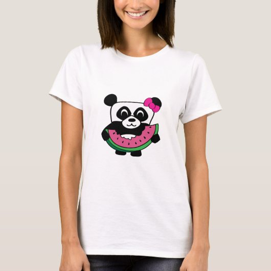 T-shirt Panda avec tranche de pastèque (Devant)