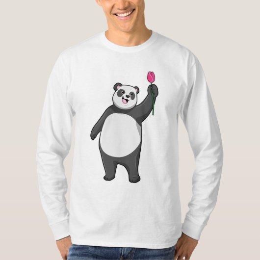 T-shirt Panda avec Tulipe (Devant)
