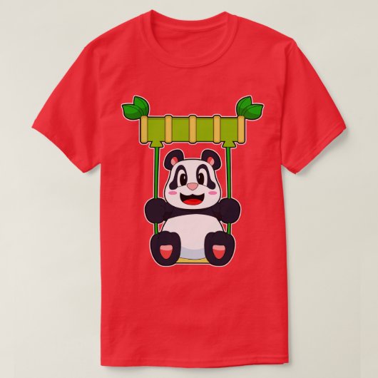 T-shirt Panda Bamboo Swing (Design devant)