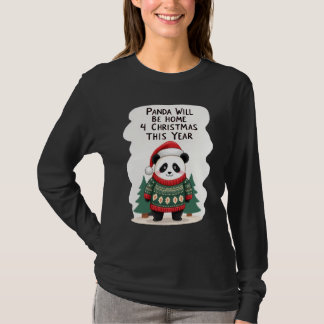 T-shirt Panda Be Home For Christmas This Year
