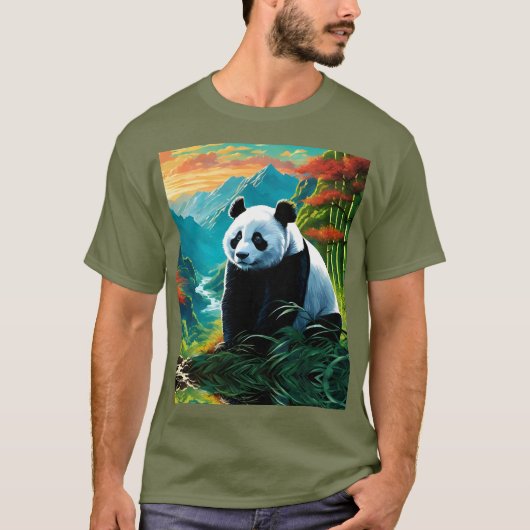 T-shirt Panda Bear dans les nuages (Devant)