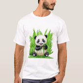 T-shirt Panda Bear mangeant du bambou (Devant)