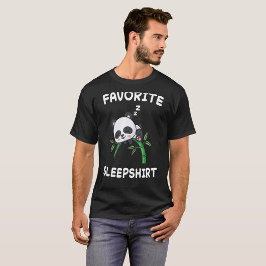 T-shirt Panda Bear Pandas Nap Dormir Pyjamas Pajam (Devant entier)