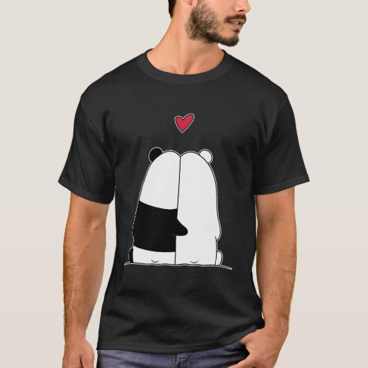T-shirt Panda Bear Polar Bear Love Day (Devant)