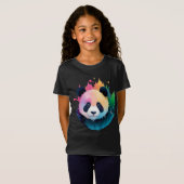 T-Shirt Panda Bear Portrait Forêt Paint Splash Logo (Devant entier)
