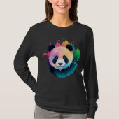 T-shirt Panda Bear Portrait Forêt Paint Splash Logo (Devant)