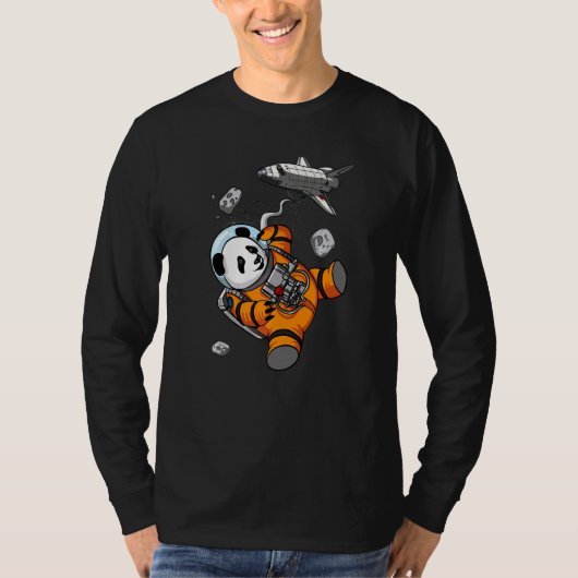 T-shirt Panda Bear Space Astronaut Animal Enfants Filles G (Devant)