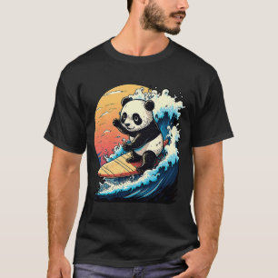 T-shirt Panda Bear Surfing au large de Kanagawa