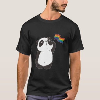 T-shirt Panda Bear With Rainbow Flag For And Children