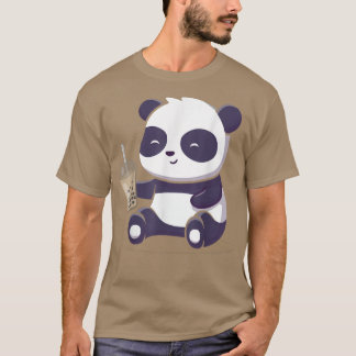 T-shirt Panda Boba bulle thé Anime Kawaii japonais Otaku