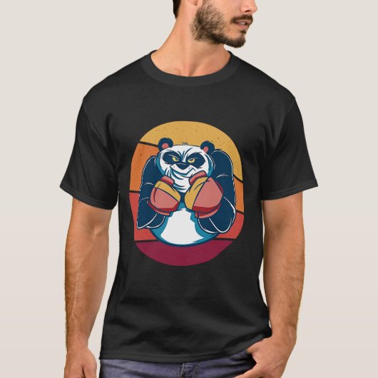 T-shirt Panda Boxe Boxe Fighter Punch (Devant)