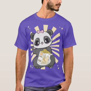 T-shirt Panda buvant du thé au lait de banane boba et anim