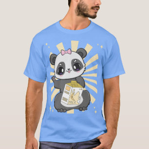 T-shirt Panda Buvant du Thé au Lait de Banane Boba et Anim